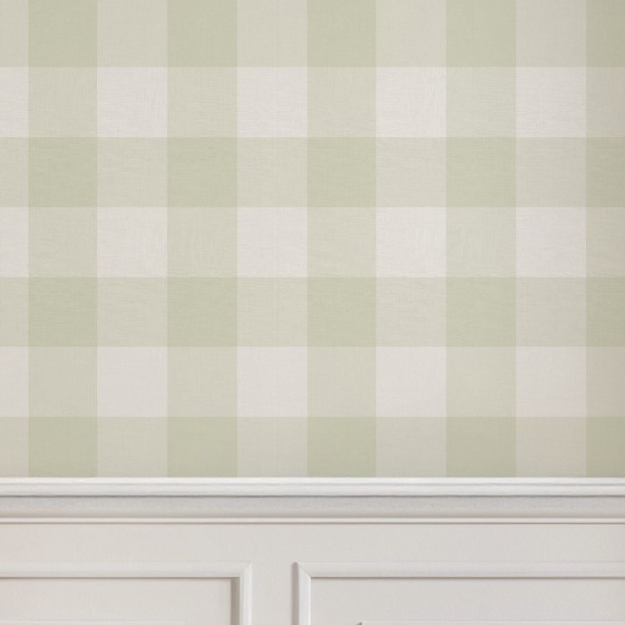 Checked Pattern Linen Sage