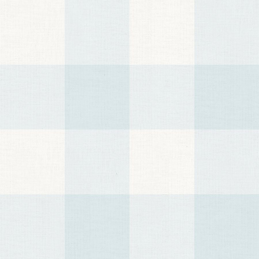 Checked Pattern Linen Light Blue