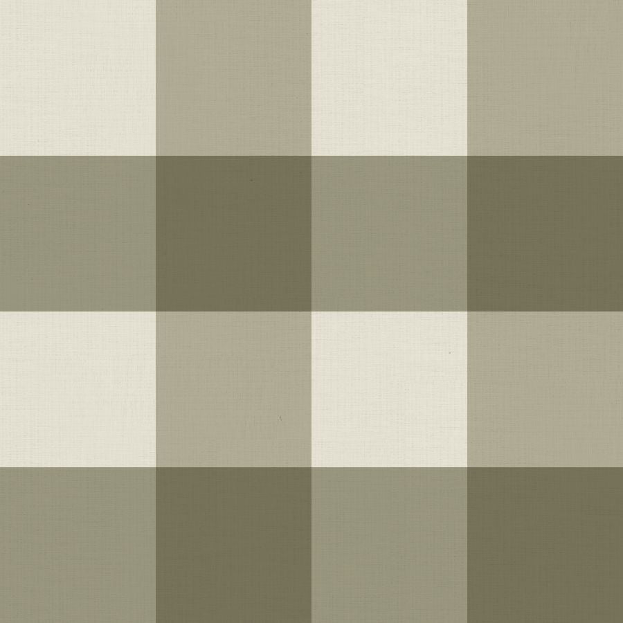 Checked Pattern Linen Olive