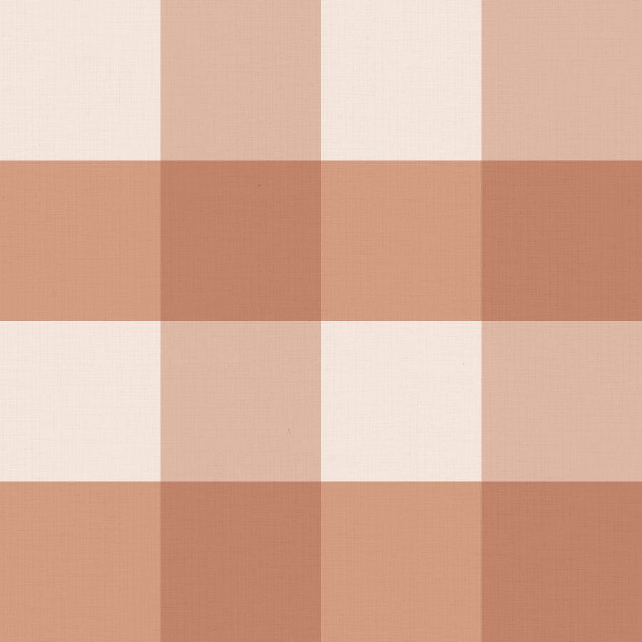 Checked Pattern Linen Terracota