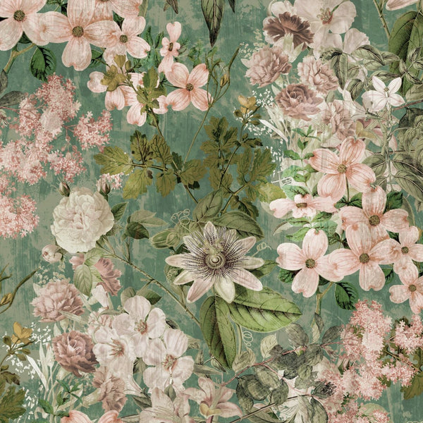 Green Foliage wallpaper sample, close-up of botanical leaf detail