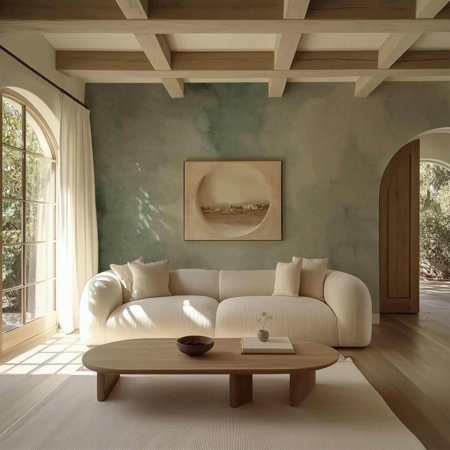 Modern Oasis Green - Murals Collection-PAMPA Wallcoverings