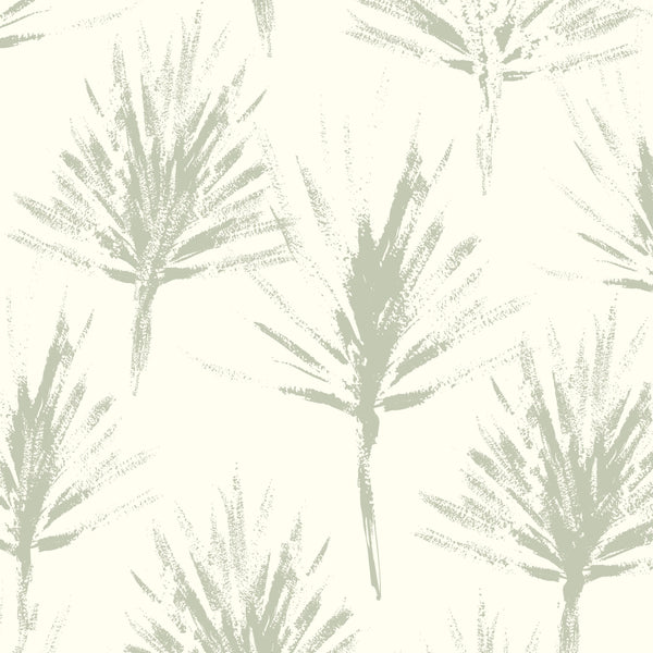 Painted Palm Twigs wallpaper sample, close-up of brushstroke palm detail