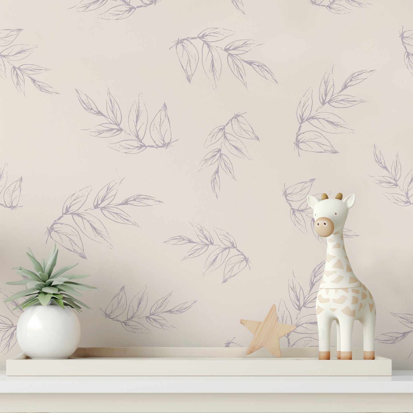 Sketched Peony leaves-PAMPA Wallcoverings