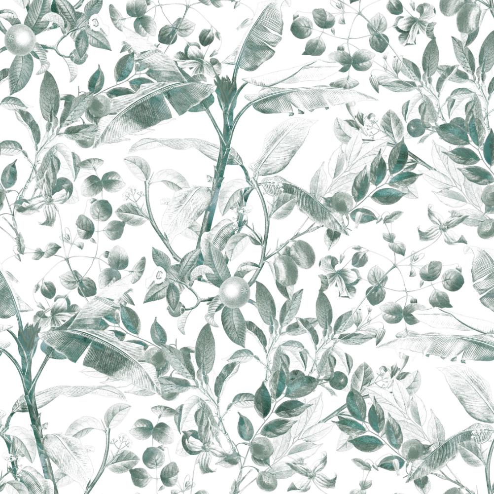 Subtle Botanical Foliage wallpaper sample, close-up of leaf pattern