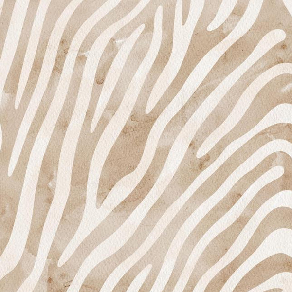 Watercolor Zebra nursery wallpaper sample, close-up of zebra motifs