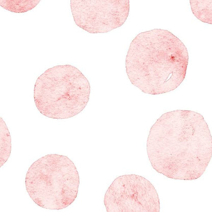 Watercolor Dots Pink wallpaper sample, close-up of polka dot pattern