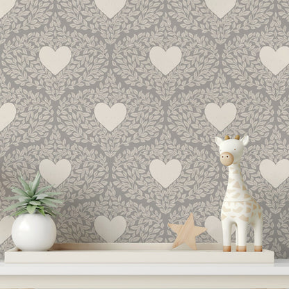 Love Nest nursery wallpaper styled in a kids' room