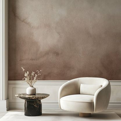 Modern Oasis Sepia wall mural styled in a neutral interior