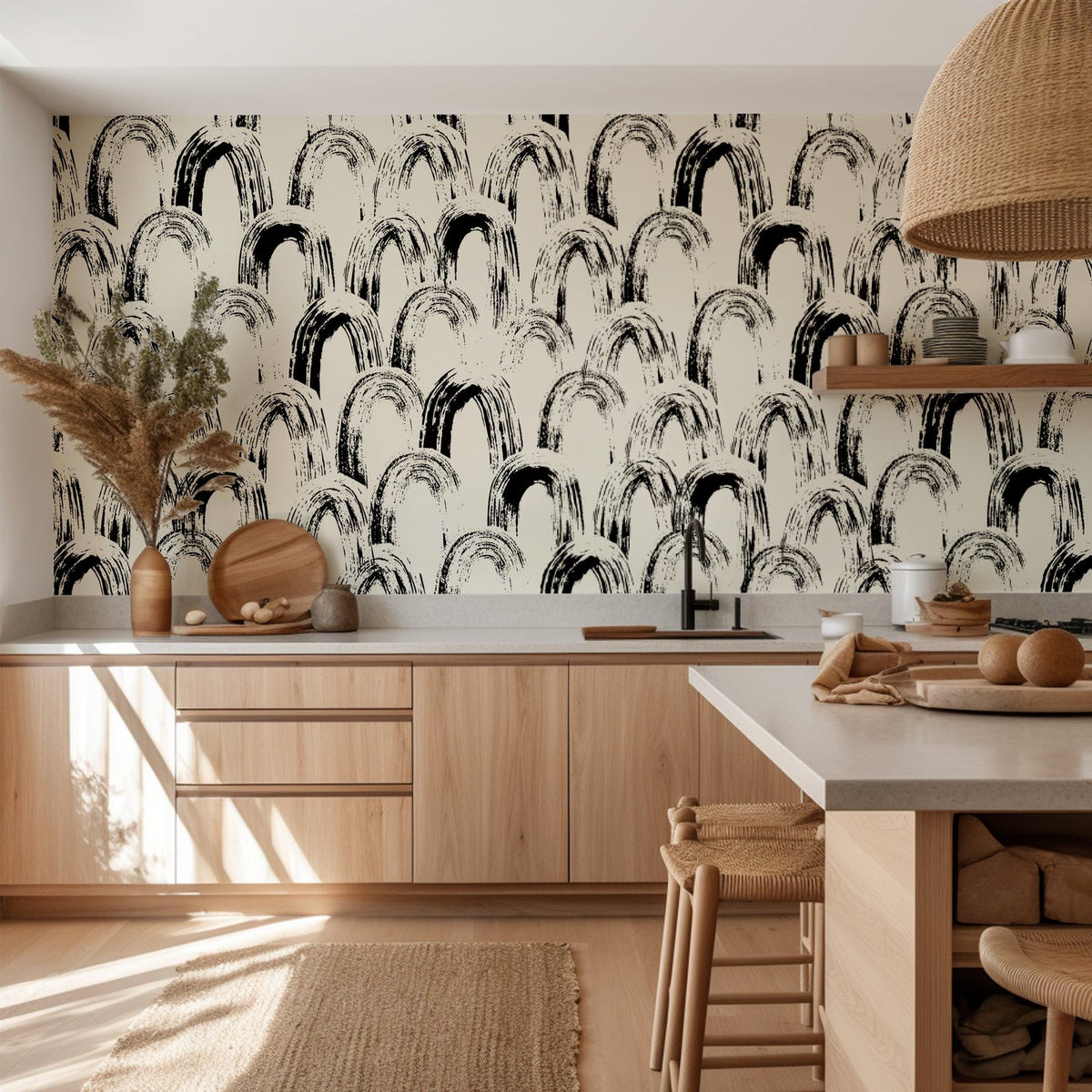 Painted Arches modern abstract arch wallpaper