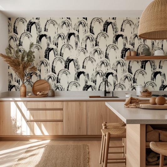 Painted Arches modern abstract arch wallpaper