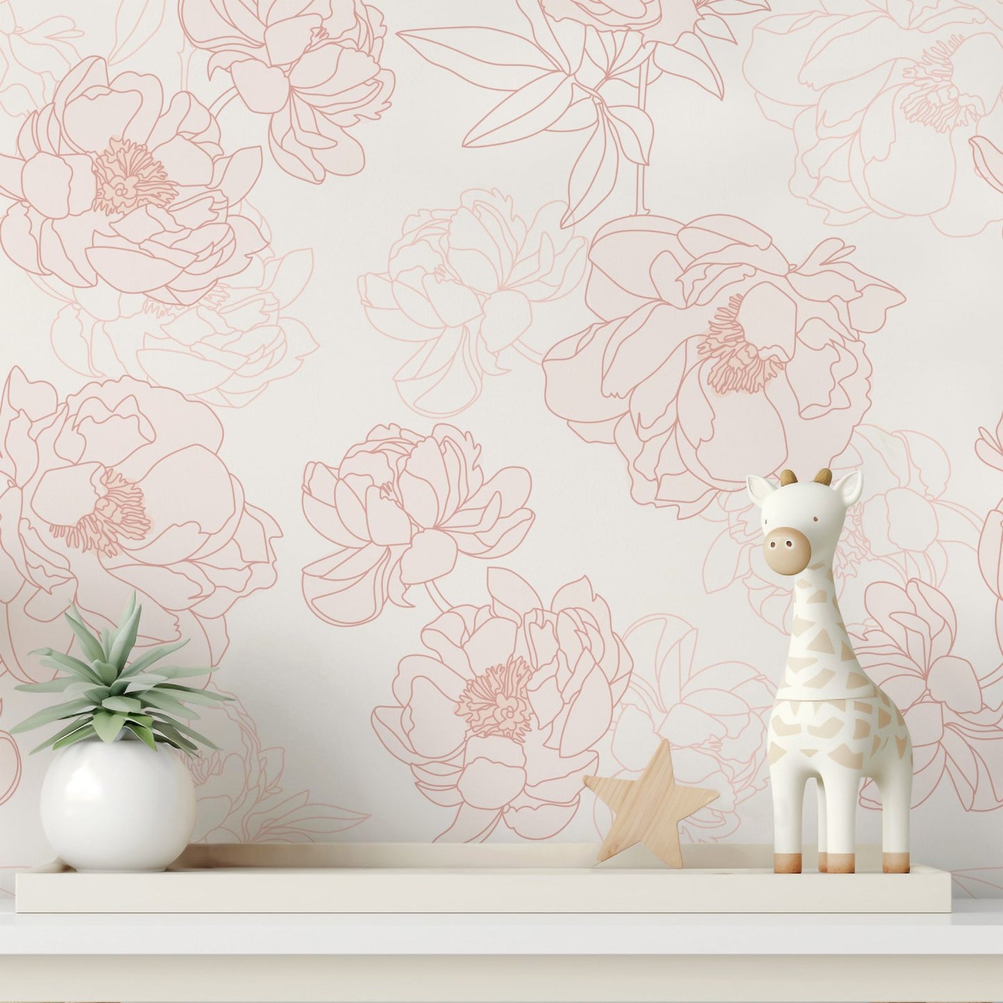 Pink Peonies delicate soft pink peony floral wallpaper