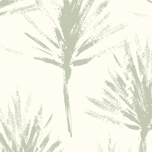 Painted Palm Twigs wallpaper sample, close-up of brushstroke palm detail