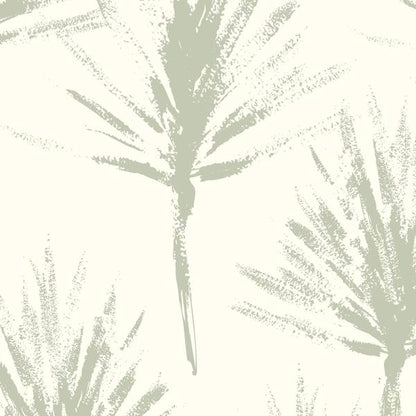 Painted Palm Twigs wallpaper sample, close-up of brushstroke palm detail