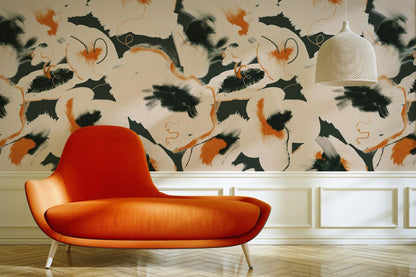 Bold Abstractions geometric wallpaper styled in a contemporary interior