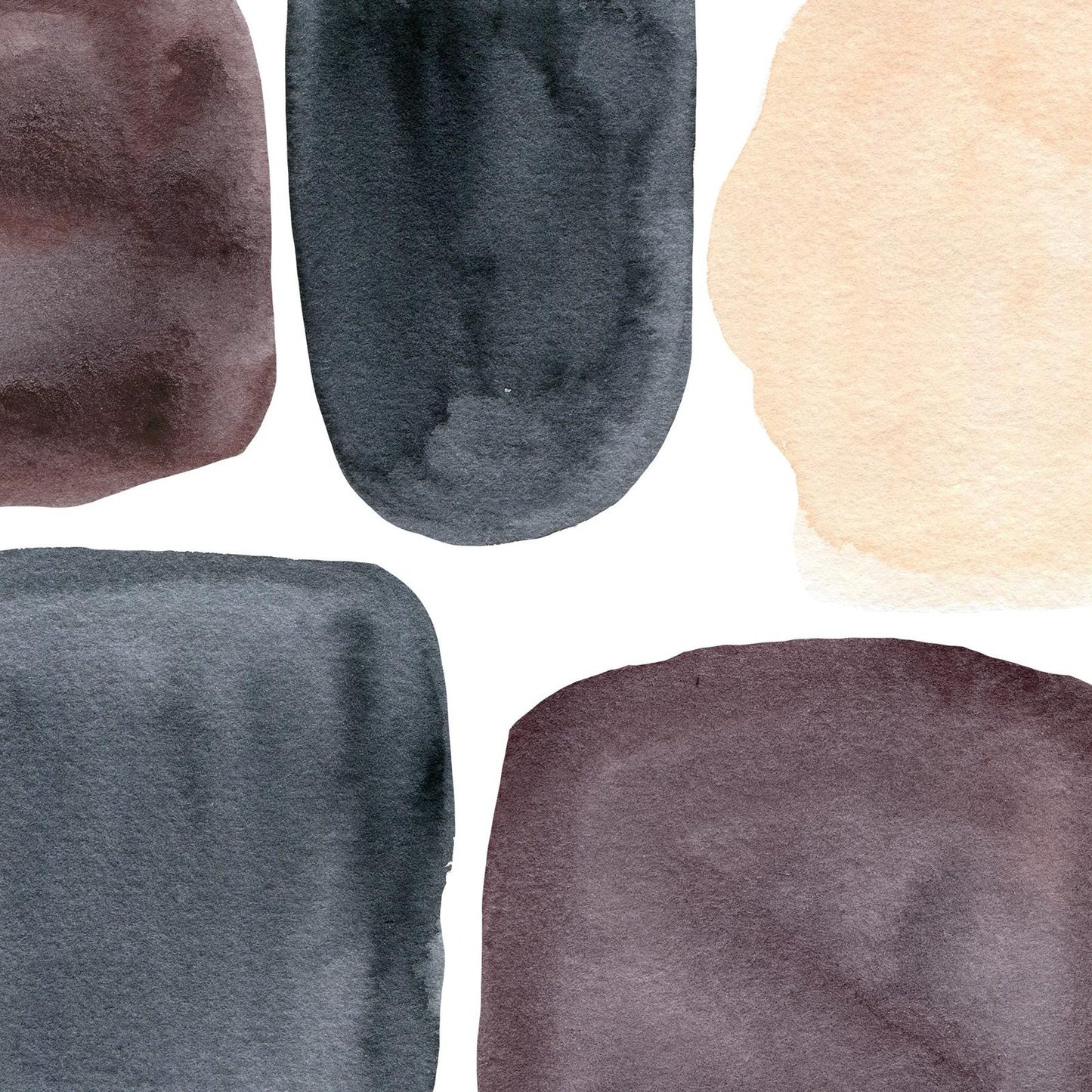 Watercolor Modern Shapes wall mural sample, close-up of watercolor shapes