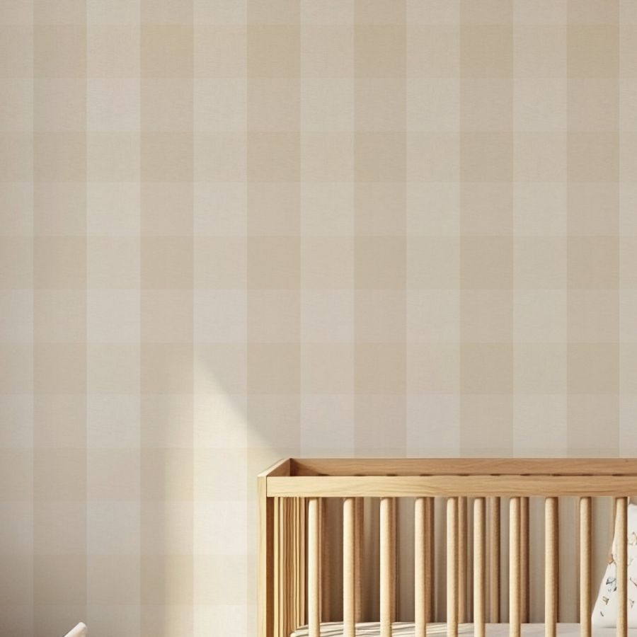 Checked Pattern Linen Ivory