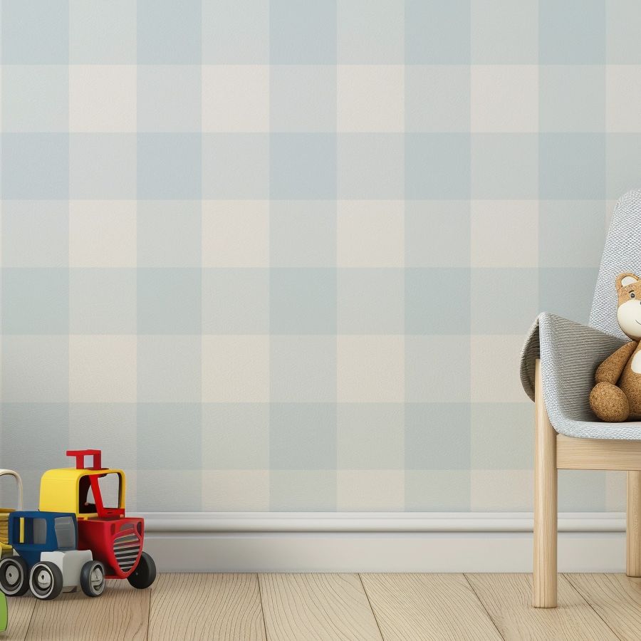 Checked Pattern Light Blue