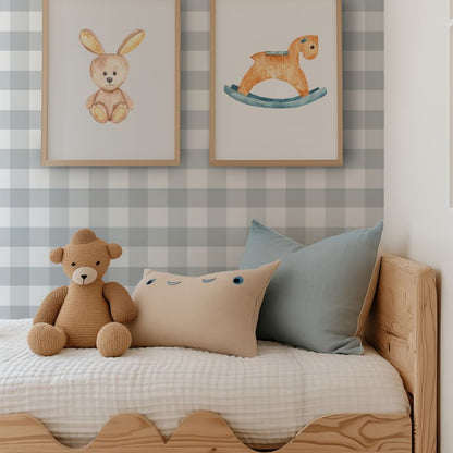 Checked Pattern Linen Mist