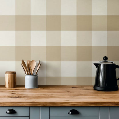 Checked Pattern Linen Sand