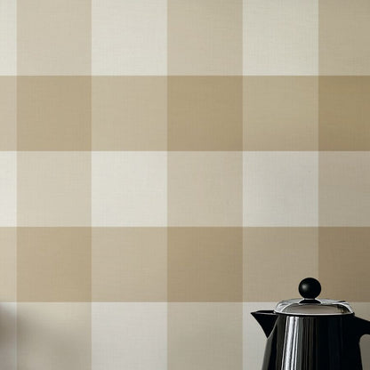 Checked Pattern Linen Sand