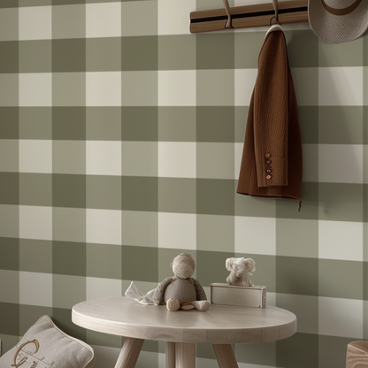 Checked Pattern Olive