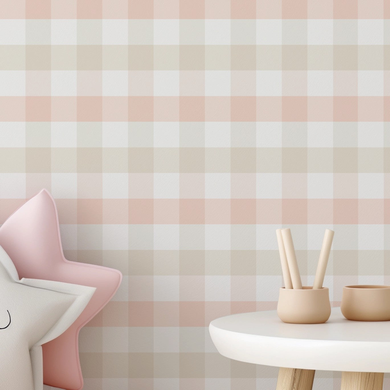 Checked Pattern - Blush & Green