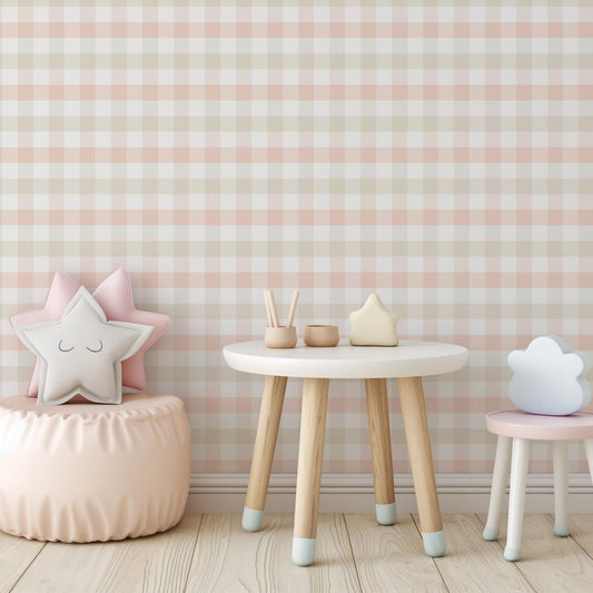 Checked Pattern - Blush & Green