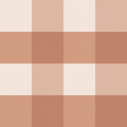 Checked Pattern Linen Terracota