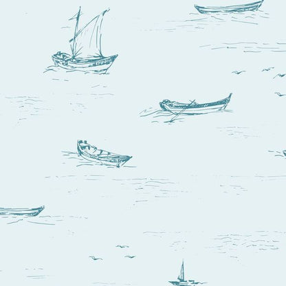 Drifting Boats wallpaper sample, close-up of minimalist boat motifs
