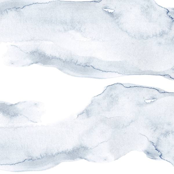 Overseas wallpaper sample, close-up of blue watercolor coastal pattern