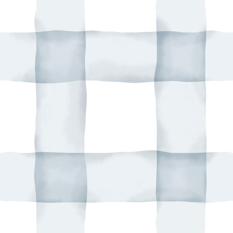 Watercolor Checked Pattern Light Blue