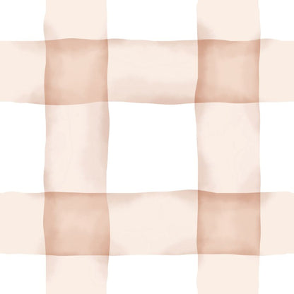 Watercolor Checked Pattern Terracota