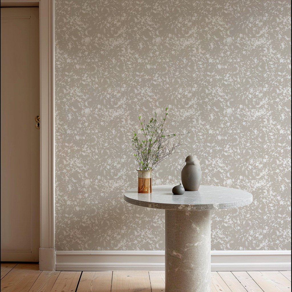 Abstract Beige Pattern minimalist neutral abstract wallpaper in a home office