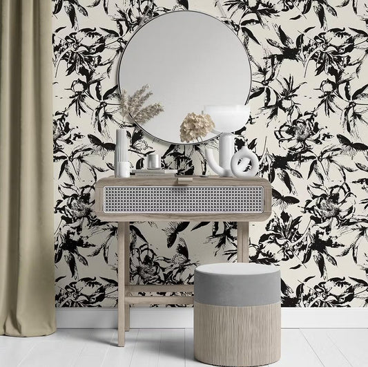 Abstract Printed Flowers-PAMPA Wallcoverings