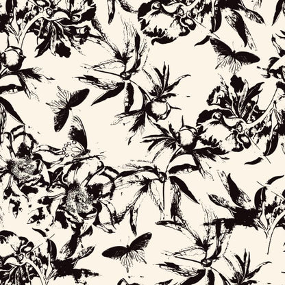 Abstract Printed Flowers wallpaper sample, close-up of abstract floral detail