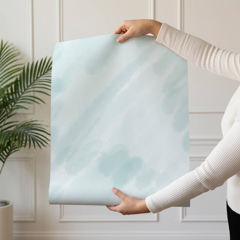 Aqua Brushstrokes wallpaper design — soft pale-aqua diagonal brushstroke texture