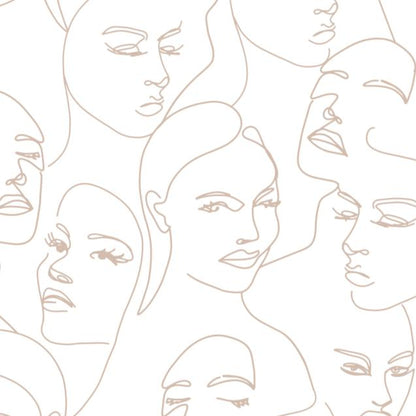 Beautiful Faces - White-PAMPA Wallcoverings