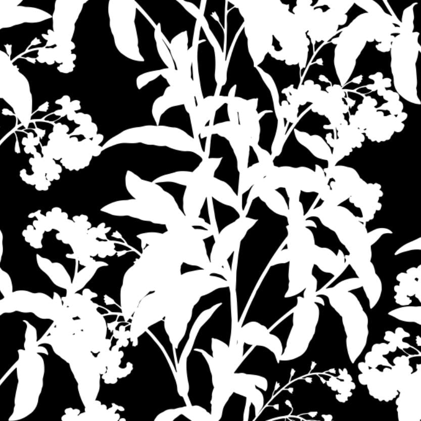 Black and White Flowers-PAMPA Wallcoverings