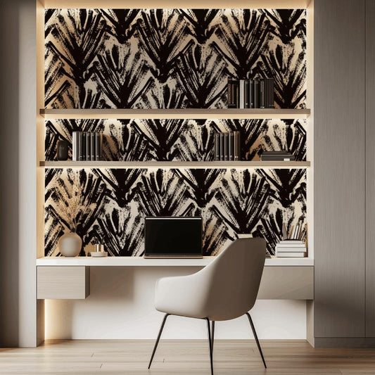Black Painted Palms-PAMPA Wallcoverings