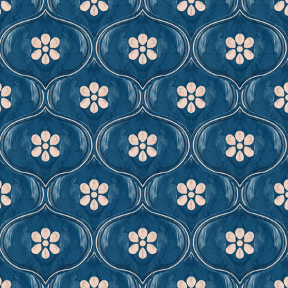 Blue Ornament-PAMPA Wallcoverings