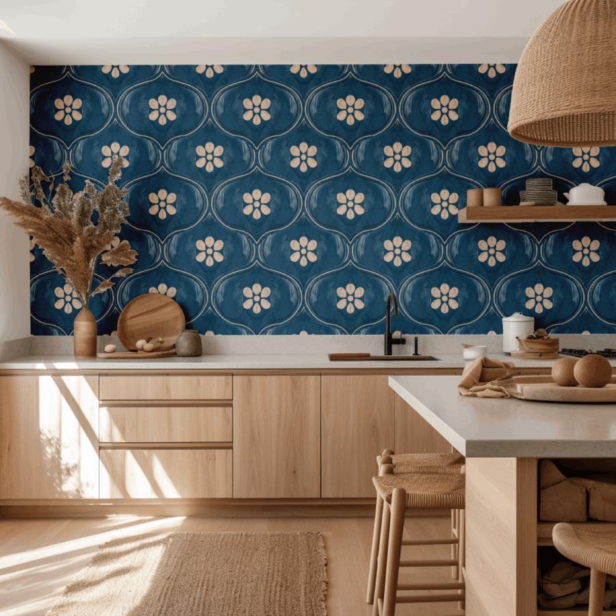 Blue Ornament-PAMPA Wallcoverings