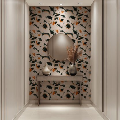 Bold Abstractions modern geometric abstract wallpaper in a home office