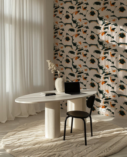 Bold Abstractions modern geometric abstract wallpaper in a home office