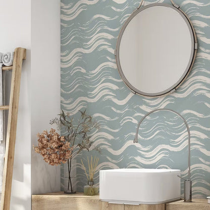 Bright Brush Waves-PAMPA Wallcoverings