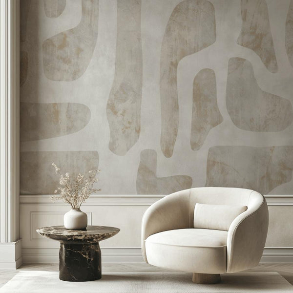 Bright Stones neutral textured stone-effect wallpaper