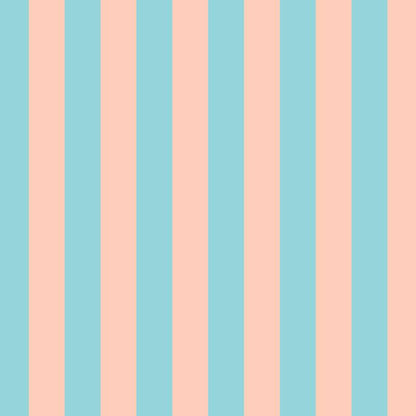 Classic Stripe Wallpaper in Aqua & Peach – bold stripes on a peach ground