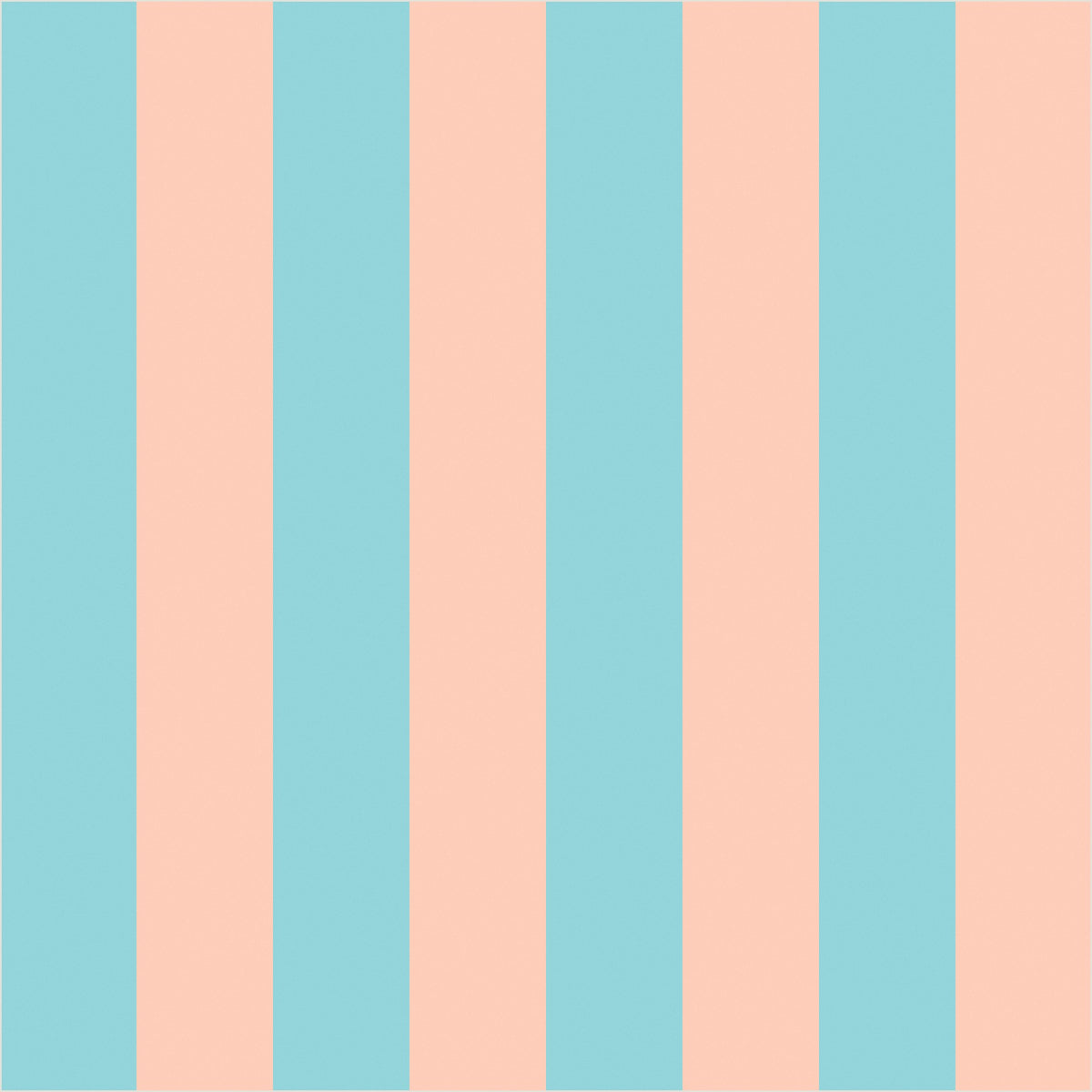 Aqua & Peach – Classic Stripe Wallpaper - true-scale 62 cm swatch