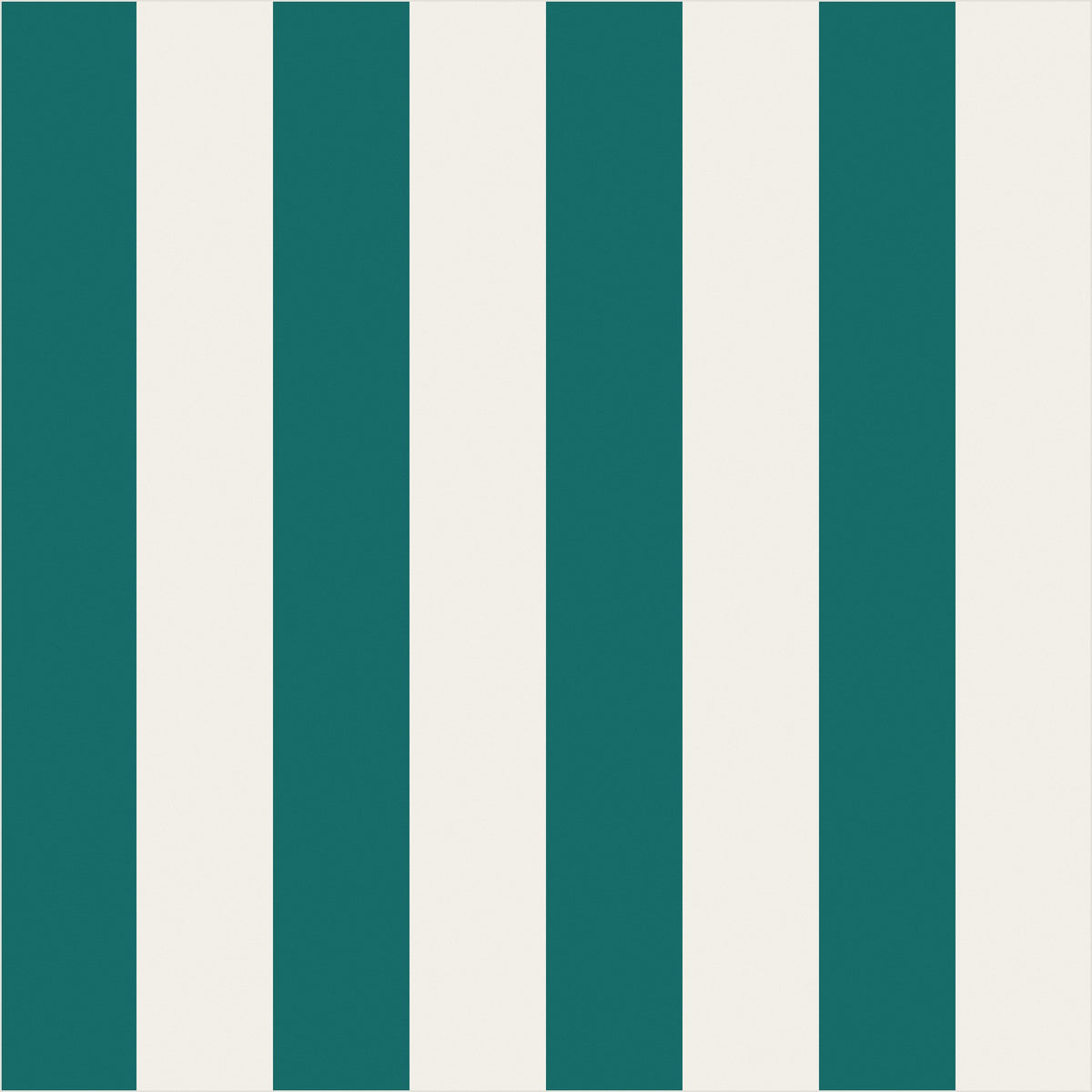Chalk White & Rich Teal classic stripe wallpaper, true-scale 62 cm swatch