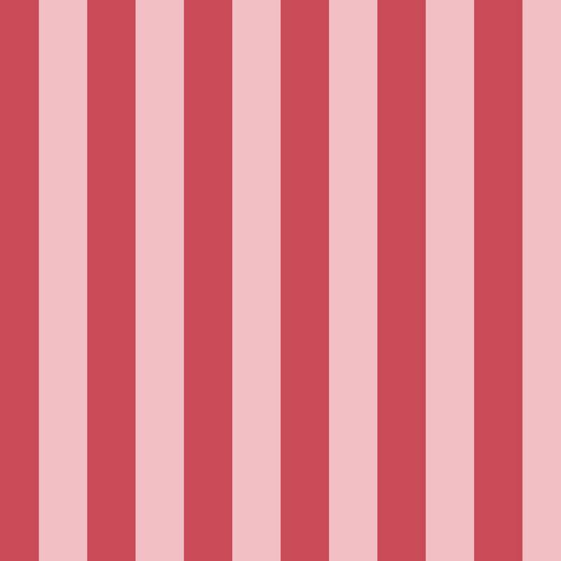 Classic Stripe Wallpaper in Cherry Red & Powder Pink – bold cherry red stripe on a soft powder pink ground
